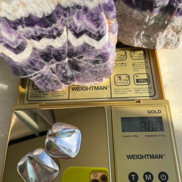 Vintage Sterling Silver Abstract Earrings 1980’s - Picture 5 of 5